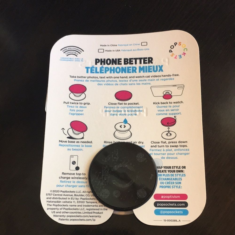 PopSocket Phone Grip Pink Graphic Design - Picture 2 of 2